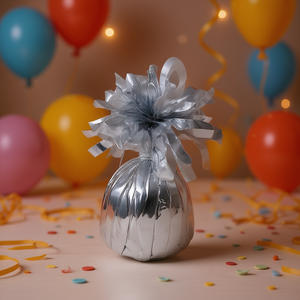 Ballons d'anniversaire en forme de cercle, en plastique argenté, légers, décorations de fête - Product Image 2