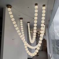 Lustre en perles de luxe pour villa, salon duplex, hall d'hôtel et vitrine de salle de vente