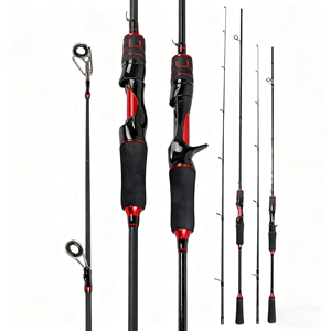 Vara de Pesca Ultraleve de 1.8m 2.1m 2.4m com 2 Seções em Fibra de Carbono para Molinete ou Carretilha para Carpa, Robalo e Bagre - Product Image 1