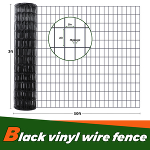 Black PVC Coated 16 Gauge Welded <b>Wire</b> <b>Mesh</b> Fence 2x3 Inch Grid 36 Inch X 50 Ft Roll for Garden Animal Barrier USSANXING Brand - Product Image 2