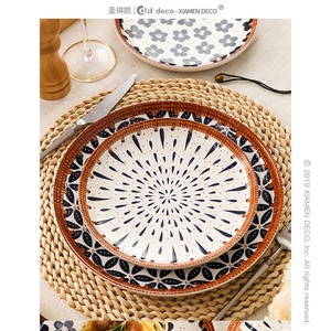 Ensemble de vaisselle en rotin, style européen, <span class=keywords><strong>Vintage</strong></span>, vaisselle, porcelaine, céramique - Product Image 4