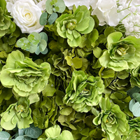 Mur de fleurs artificielles pour mariage, toile de fond 8ft x 8ft, roses en tissu rose et gypsophile blanc, panneau mural 5D pour décoration, enroulable