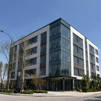 Bâtiment de bureaux préfabriqué moderne, structure en acier, plusieurs étages, siège commercial, solution clé en main