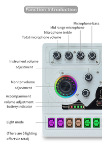 Interfaz de Audio de 48V con Micrófono y Luz RGB Tarjeta de Sonido Portátil Estudio de Pódcast Todo en Uno con Micrófono de 3.5mm para Transmisión en Vivo - Product Image 2