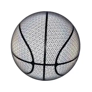 Fabriek Prijs Maatwerk Reflecterende Basketbal Bal Nieuwe Stijl Voetbal Gloeiende Bal Als Kerstcadeau