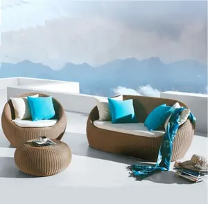 MEIJIA 2-местный ротанга сада Nordic напольный стул двор мебель угловой диван