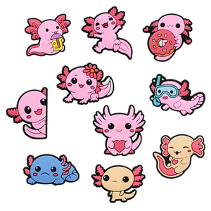 Adorables y coloridos dijes de <span class=keywords><strong>PVC</strong></span> para zapatos con diseño de salamandra de dibujos animados, coral marino, para zuecos y zapatillas deportivas - Product Image 3