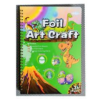 Kit d'art créatif en feuille d'aluminium Dinosaure pour enfants, comprenant des feuilles de feuille d'aluminium, un livre d'activités, un ensemble d'autocollants DIY sans désordre, jouet éducatif
