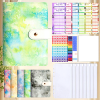 Carnet de budget A6 Tie Dye Macaron, classeur à feuilles mobiles, journal, carnet de suivi des dépenses, planificateur rechargeable et détachable