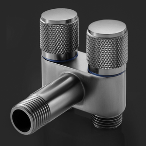 <span class=keywords><strong>Robinet</strong></span> triple à économie d'espace avec double sortie - Répartiteur d'eau 1 entrée 2 sorties à double commande - Product Image 2