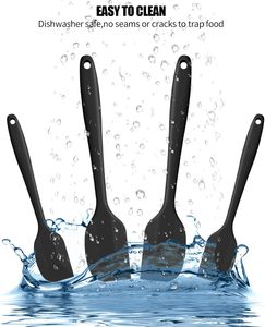 Spatules de cuisson antiadhésives en silicone résistantes à la chaleur pour gâteaux, ensemble d'ustensiles de cuisson en silicone pour barbecue, spatules pour la décoration de gâteaux - Product Image 6
