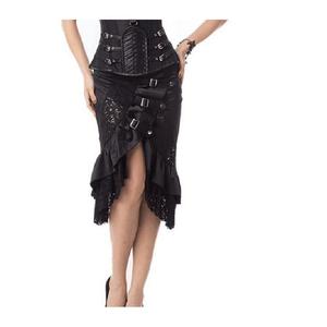 Gonna Peplum da Donna con Quattro Bottoni e Spacco Autumn Rock - Product Image 2