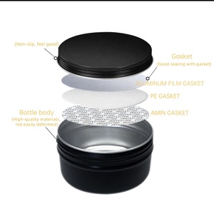 5ml 30ml 80ml 150ml Matte Black Soap Cosmetics Lip Balm Jar Empty Candle Tin Can Round Aluminium <strong>Metal</strong> <strong>Packaging</strong> - Product Image 3