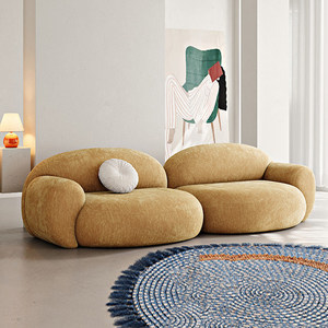 Sofá Modular <span class=keywords><strong>de</strong></span> Lujo Moderno, Combinable, Tapizado en Terciopelo Estilo Teddy Color Crema, para Sala <span class=keywords><strong>de</strong></span> Estar - Product Image 5