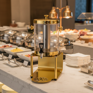 Dispensador de Jugo Frío Automático de Acero Inoxidable de Lujo, Plateado/Dorado, de 8L, Directo de Fábrica, para Restaurantes y Hoteles - Product Image 3