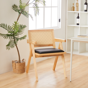 Muebles de ratán minimalistas transpirables, silla de comedor de madera japonesa duradera de China para cocina y comedor - Product Image 4