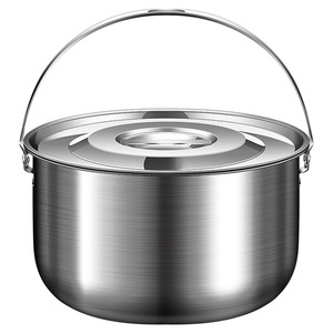 304 Stainless Steel Lard Basin With Lid Large Capacity Sealed Heatable Pot For Camping Food Storage - Product Image 2