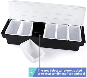 <span class=keywords><strong>Bar</strong></span>-bandeja de condimentos con soporte de pulido, contenedor de servicio, 3/4/5/6 compartimentos - Product Image 6