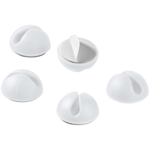Clip adhésif blanc pour câbles, diamètre 7,8 mm, 5 pièces, pour la gestion des fils - Product Image 1