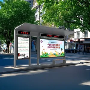 Abri de bus extérieur moderne avec siège et écran publicitaire pour les arrêts de bus et les espaces publics - Product Image 5