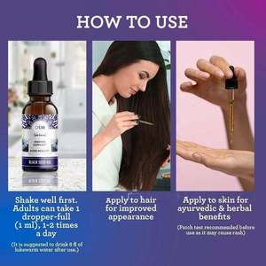 Suplemento Premium para el Cuidado de la Salud para Mujeres, Aceite de Semilla Negra en Gotas, Líquido Oral, Apoyo Inmunológico y Articular, Belleza para Uñas, Cabello y Piel, OEM ODM - Product Image 3