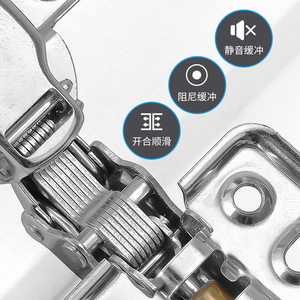 Charnière hydraulique en acier inoxydable Yuyao 1.0mm 1.2mm 1.5mm 2.0mm avec amortisseur pour porte de meuble YY-01 - Product Image 1