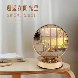 Poplor Led Desk Lamp With Light Ring Touch Control <b>Battery</b> Powered Plastic Body <b>6V</b> Dc For Bedroom Decoration - Product Image 4