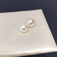 Perles d'eau douce en forme de riz demi-percées SHDIYAYUN 10-11 mm 5A, couleur blanche naturelle, perles en vrac pour bijoux, trous personnalisés