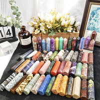 Vente en gros de tours de cristal à pointe unique en pierres précieuses mélangées, polies, pour la guérison des chakras et la décoration intérieure