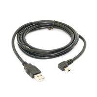 Câble coudé à 90 degrés USB 2.0 mâle vers Mini USB avec gaine en PVC 3A Tresse de charge rapide Blindage