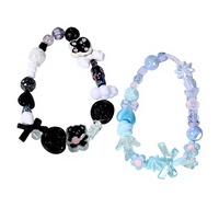 Kit de fabrication de bracelets pour téléphone DIY avec perles acryliques mélangées de style baroque, 50g/sac, perles transparentes, accessoires pour bracelets