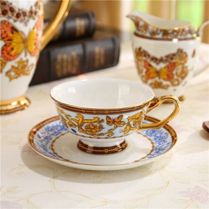 European Luxury Gilding <b>Butterfly</b> Pattern Ceramic Coffee & <b>Tea</b> Sets Home Decor on Sale - Product Image 6