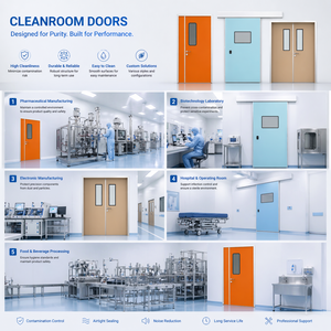 Porta in Alluminio per Camera Bianca, Ermetica, GMP, per Ospedali e Laboratori, Antibatterica, con Telaio in Alluminio, Porta a Battente per Uso Industriale e Officine - Product Image 4