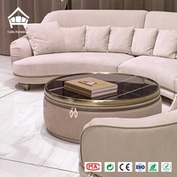 Ensemble de canapés modulaires incurvés en forme de C avec garniture métallique, canapé bouclé et table basse pour villa, appartement, salon, mobilier complet pour toute la maison