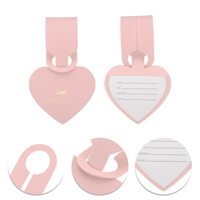 Étiquettes de bagages personnalisées en PVC ou en cuir PU pour sacs à dos, valises et bagages de voyage – Forme cœur personnalisable