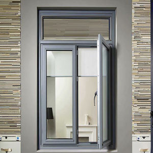 Fenêtre à battant en aluminium aspect bois <span class=keywords><strong>sur</strong></span> <span class=keywords><strong>mesure</strong></span> avec treillis de sécurité et grilles décoratives pour projets architecturaux avec dessins CAO - Product Image 5