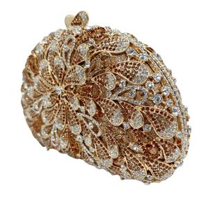 Bolso de mano floral con diamantes de imitación para mujer, con cadena desmontable, brillante, de cristal, para fiesta de graduación o citas - Product Image 3