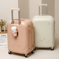Maleta de Viaje con Ruedas de ABS y PC Colorida, con Portavasos, para Chicas y Mujeres