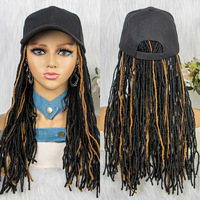 Afro Dreadlocks Chapeau Perruques Synthétique Twist Longue Perruque Tressée pour Femmes Noires Tresses Résistant à la Chaleur Fibre Perruque Usage Quotidien