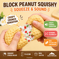 Southpeak Toy Block Peanut Squishy Sensory Squishy Toy Crunchy Core Crispy Crunch Fidget Gift Dimpled Shell 11*5cm Wholesale