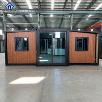 Maison Modulaire Préfabriquée Portable Moderne à Double Aile de 20 pieds et 40 pieds avec Mur en Verre pour Villa, Complexe Hôtelier, Bureau – Maison Conteneur Extensible