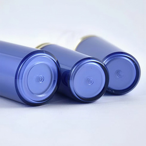 Ensemble cosmétique de luxe personnalisé en verre bleu <span class=keywords><strong>dégradé</strong></span> - Flacons pompe à lotion et pots à crème 30g/50g avec capuchon doré pour emballage de soins de la peau - Product Image 5