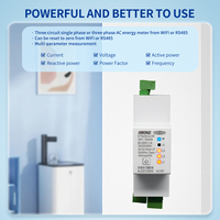 Compteur d'énergie monophasé à trois circuits TOMZN WIFI DTS238-2L3W 10(80)A 85-300V 50/60Hz kWh Watt Heure LCD RS485 Modbus-RTU Classe 1