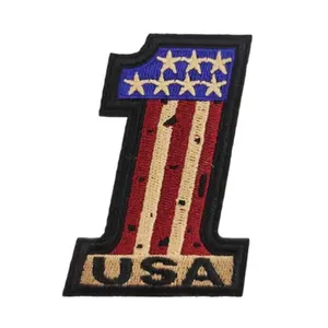 DIY Clothes Dress Hat Pants Shoes Iron On USA United States American Flag Embroidered Patches