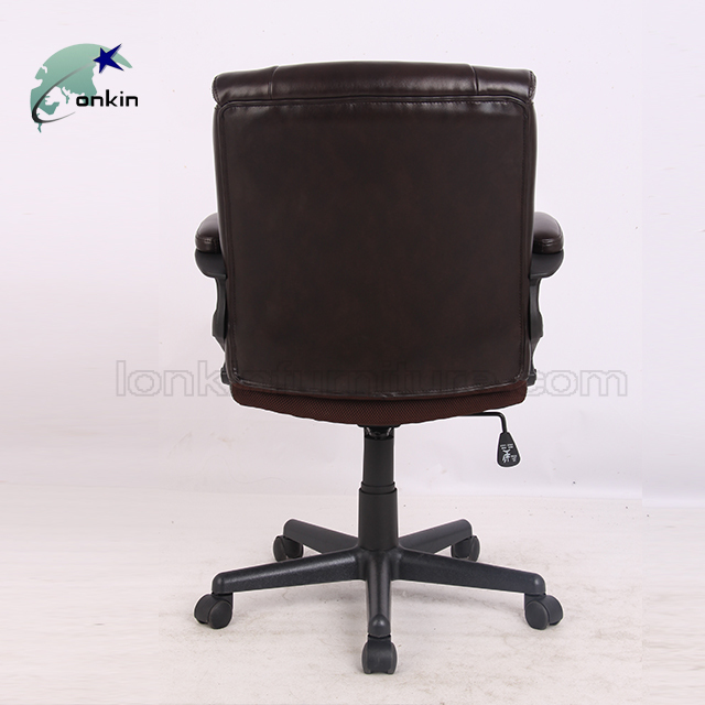 Armrest fixed swivel swivel mid back executive chair office furniture leather