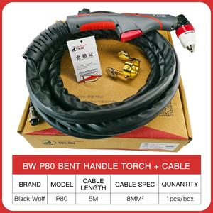 Orijinal siyah kurt P80 plazma kesme meşale el kaynak meşaleler 5/8/10m kablo Fit hava soğutma LGK100A kesici siyah kurt BW - Product Image 6