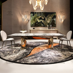 Light Luxury Luxury Design Rectangular Marble Dining Table Set Home Dining Room <strong>Furniture</strong> - Product Image 3