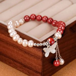 <b>Cheap</b> Beaded Bracelet Glass Beads Bracelet Pearl <b>Crystal</b> Beaded Butterfly Bracelet Ladies Bangle for Women Girls - Product Image 4