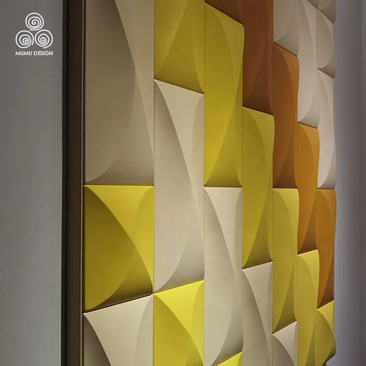 Mamu Dekorasi Daya Tahan Tinggi Kupas dan Tongkat Dalam Ruangan Dihiasi Fleksibel Kayu Akustik Dinding Cladding Panel