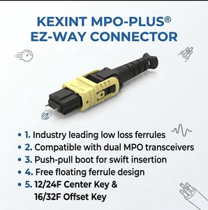 Connecteur KEXINT 800G MPO-PLUS EZ-Way, connecteur à fibres optiques haute densité Push-Pull pour centre de données IA OSFP QSFP-DD - Product Image 1